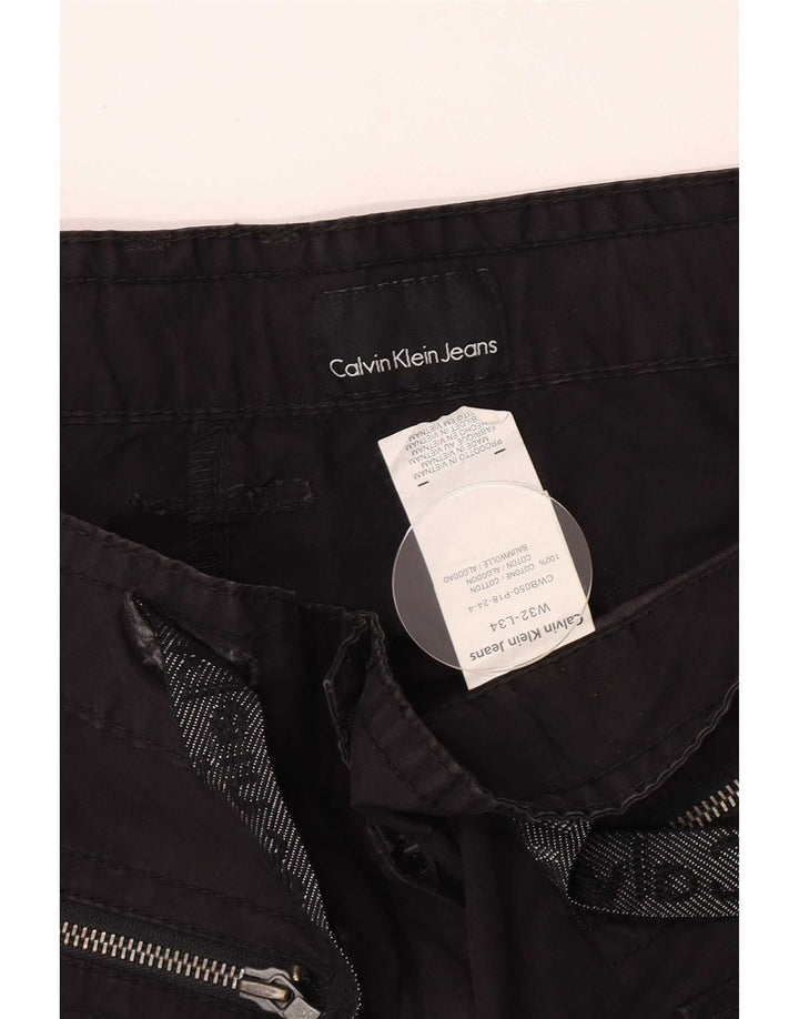 Calvin Klein Jeans Womens Cargo Shorts W32 Medium Black Cotton