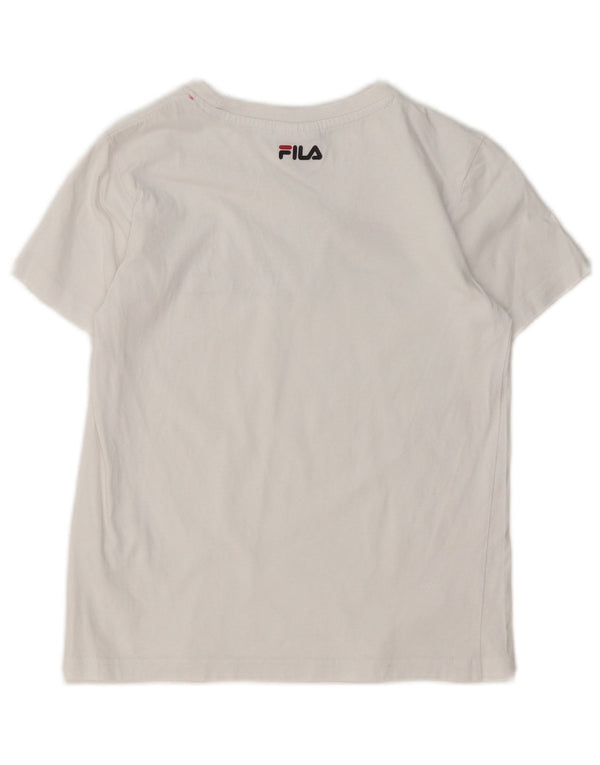 Fila Girls Graphic T-Shirt Top 9-10 Years White Cotton