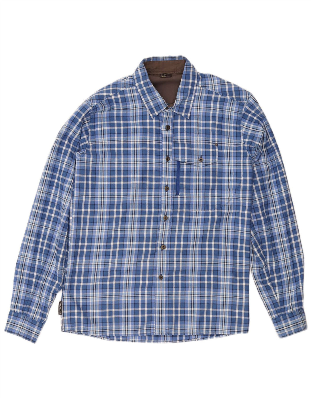 SALEWA Mens Flannel Shirt Small Blue Check Polyester