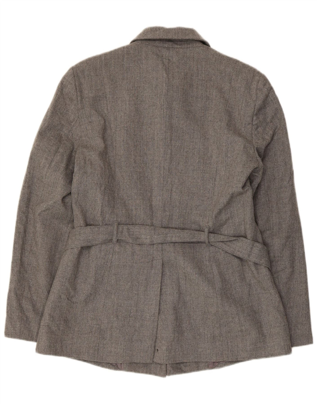 Benetton Womens 5 Button Blazer Jacket IT 44 Medium Grey Virgin Wool