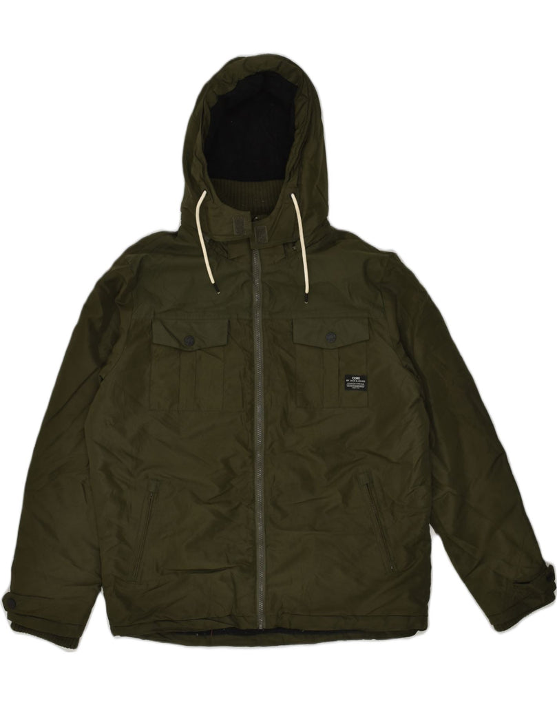 JACK & JONES Mens Hooded Windbreaker Jacket UK 40 Large Khaki | Vintage Jack & Jones | Thrift | Second-Hand Jack & Jones | Used Clothing | Messina Hembry 