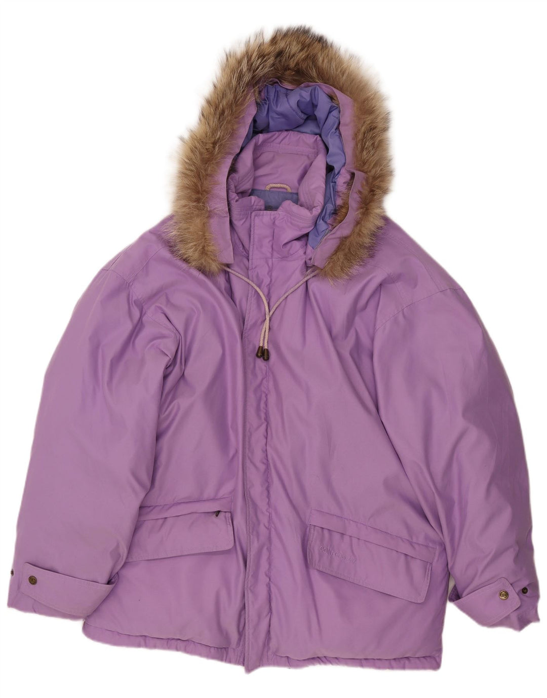Vintage Mens Hooded Padded Jacket UK 40 Large Purple