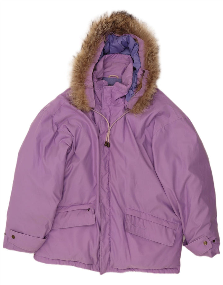 Vintage Mens Hooded Padded Jacket UK 40 Large Purple