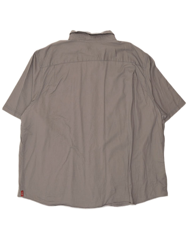 Wrangler Mens Short Sleeve Shirt 3XL Grey Cotton