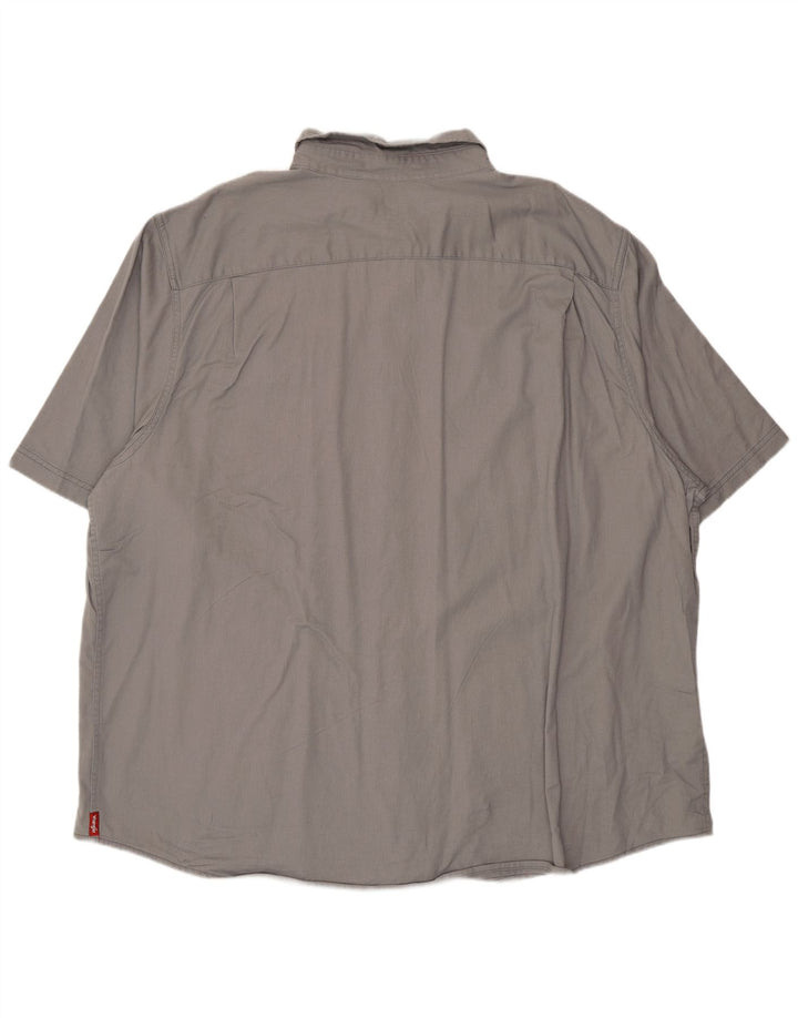 Wrangler Mens Short Sleeve Shirt 3XL Grey Cotton