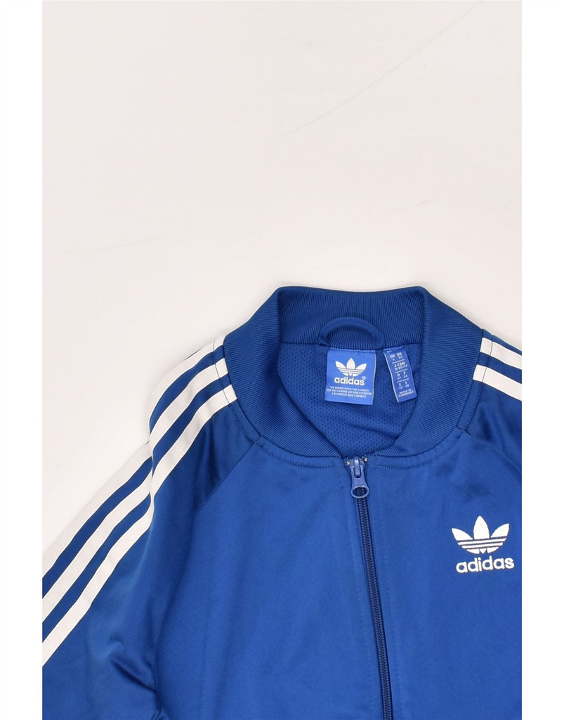 ADIDAS Womens Graphic Tracksuit Top Jacket UK 6 XS Blue Polyester | Vintage Adidas | Thrift | Second-Hand Adidas | Used Clothing | Messina Hembry 
