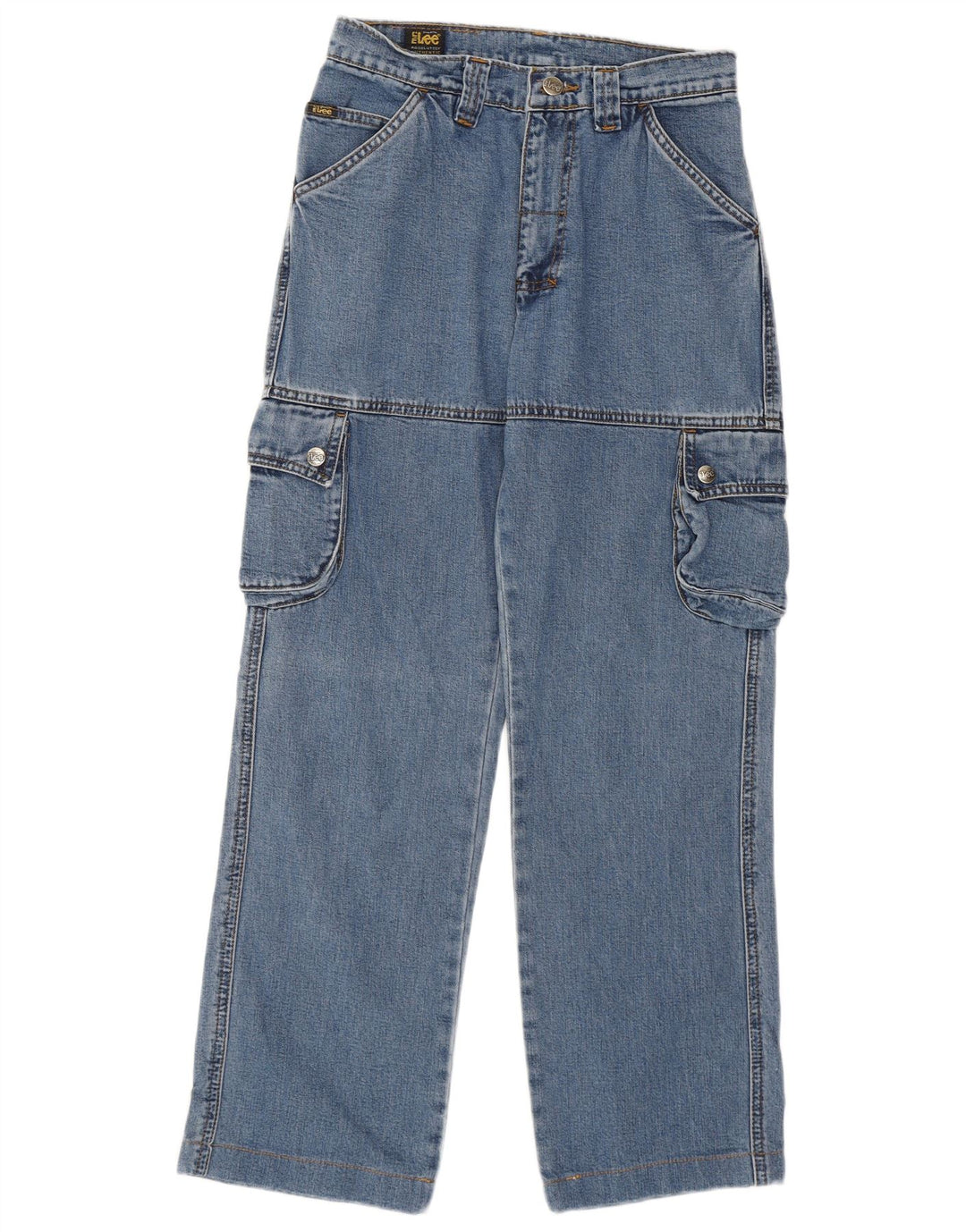 Lee Womens Cargo Straight Jeans W27 L27 Blue Cotton