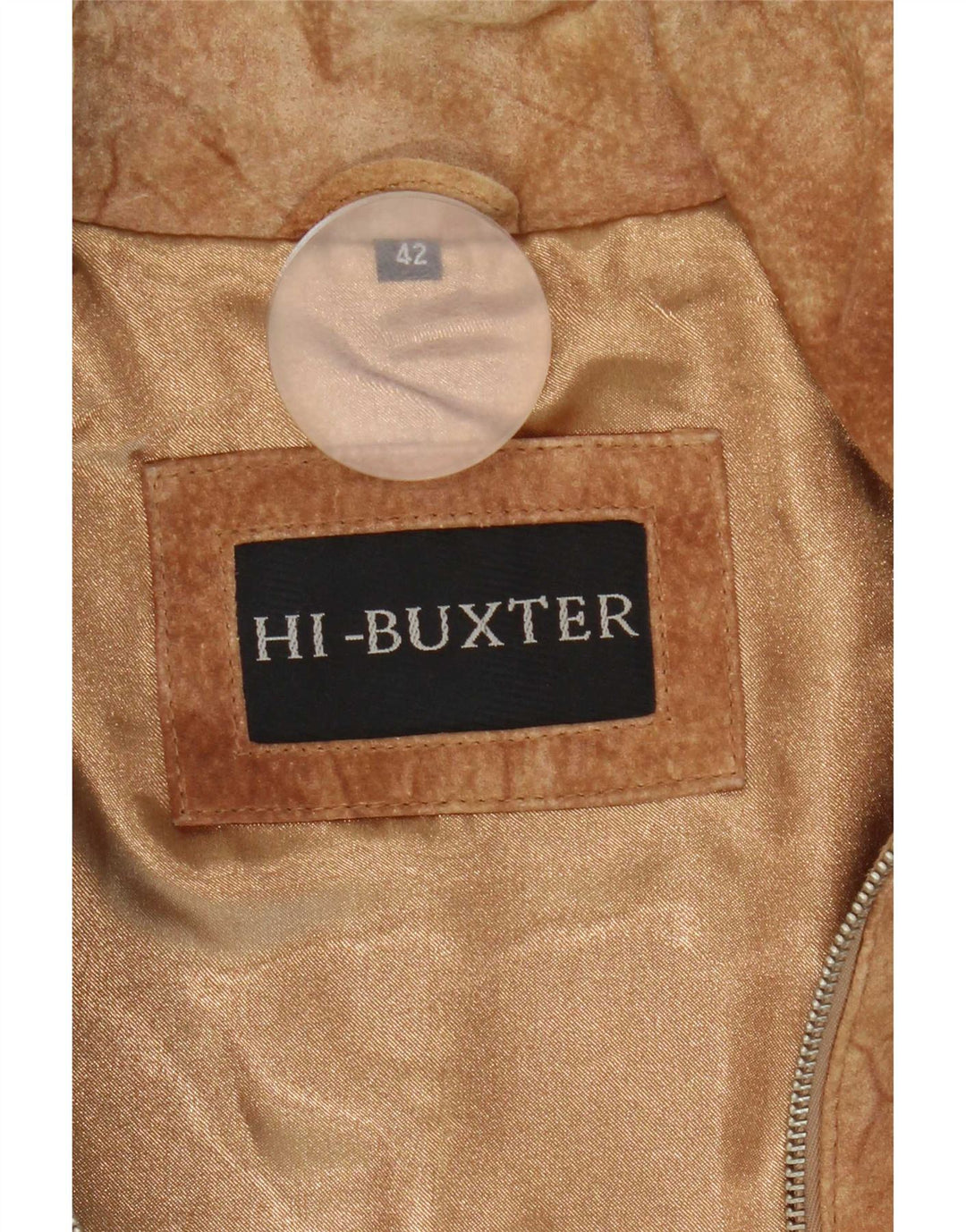 HI-Buxter Womens Suede Jacket IT 42 Medium Brown Leather