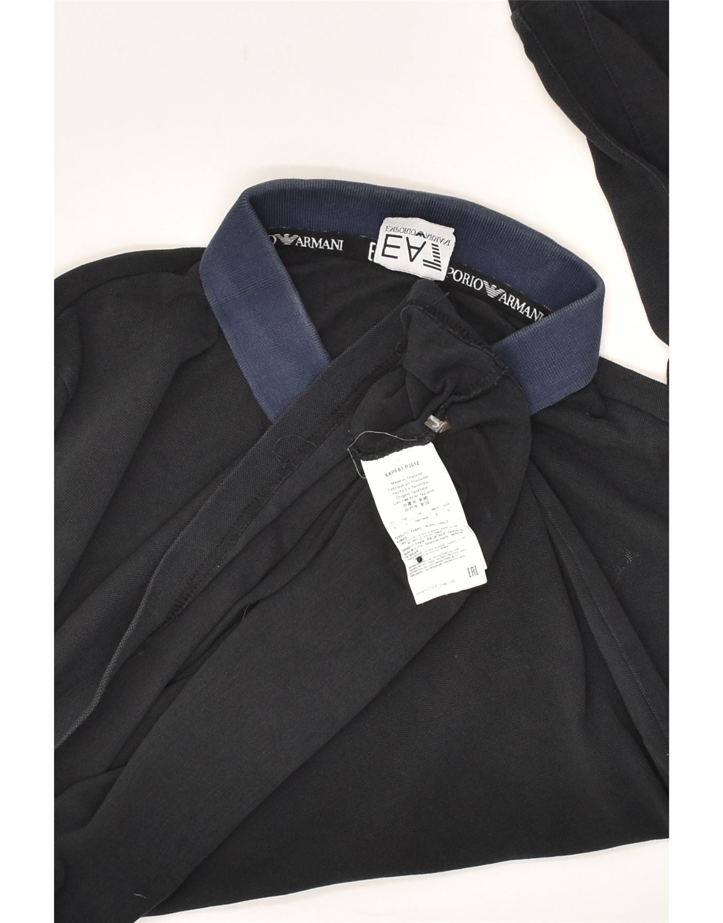 EMPORIO ARMANI 男式长袖 Polo 衫大号黑色棉质 | EMPORIO ARMANI在线复古及二手服装|旧货店