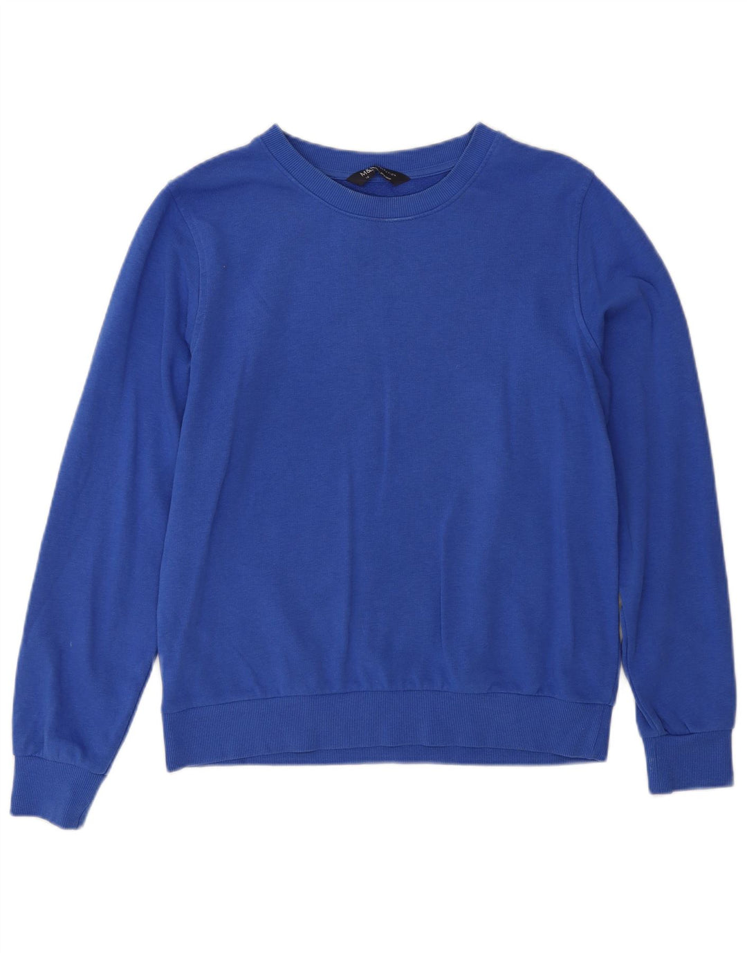 Marks & Spencer Womens Oversized Sweatshirt Jumper UK 10 Small  Blue Cotton