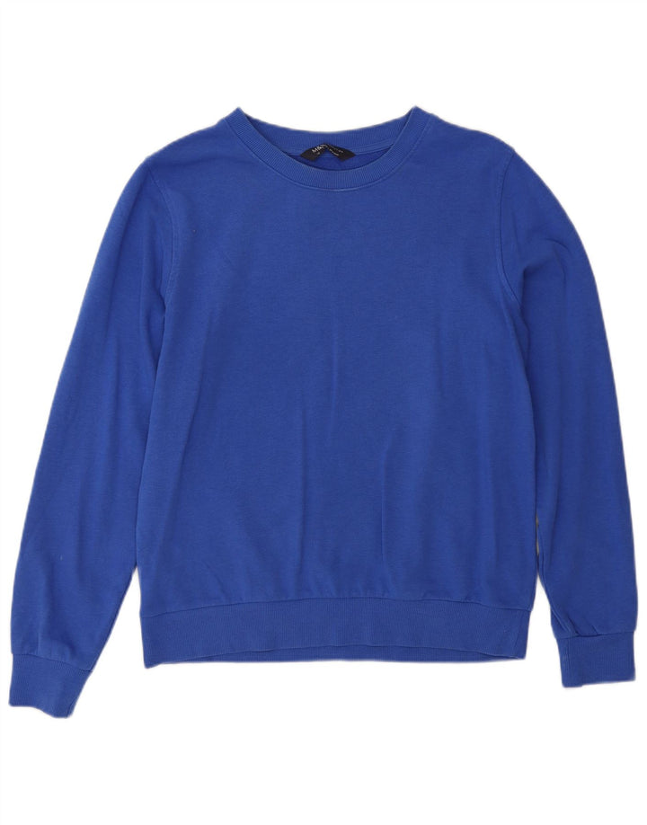 Marks & Spencer Womens Oversized Sweatshirt Jumper UK 10 Small  Blue Cotton