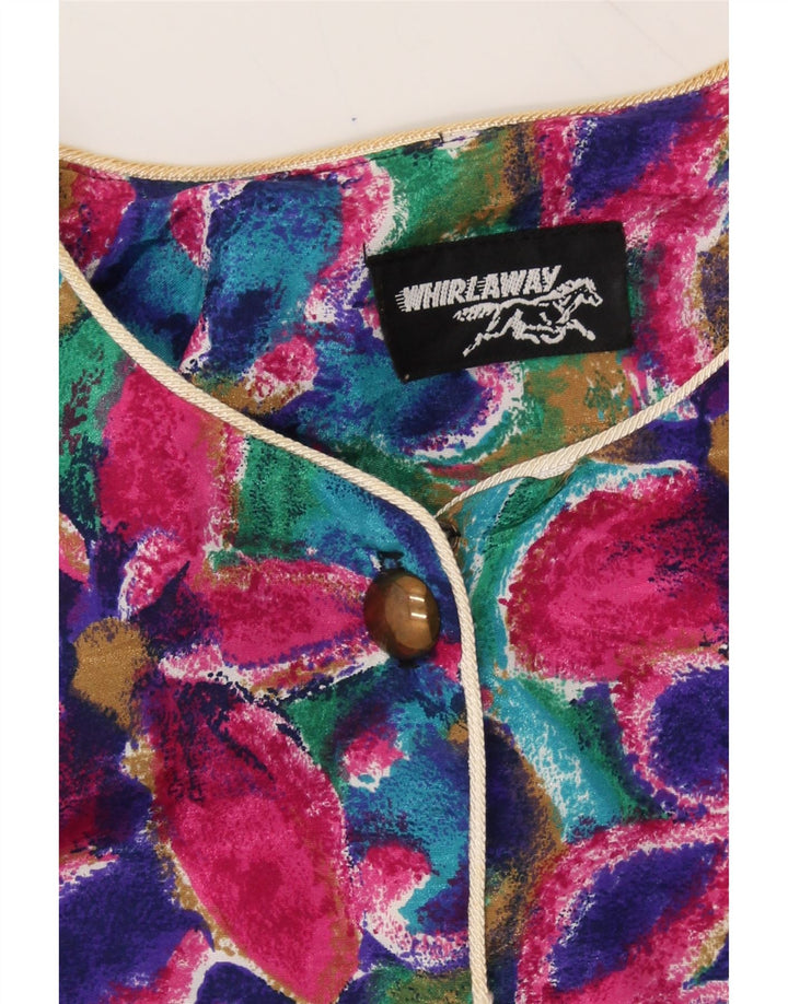 VINTAGE Womens 5 Button Blazer Jacket UK 14 Large Multicoloured Floral Vintage Vintage and Second-Hand Vintage from Messina Hembry 