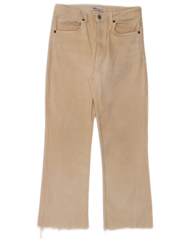 Zara Womens Bootcut Casual Trousers EU 40 Medium W30 L26 Beige