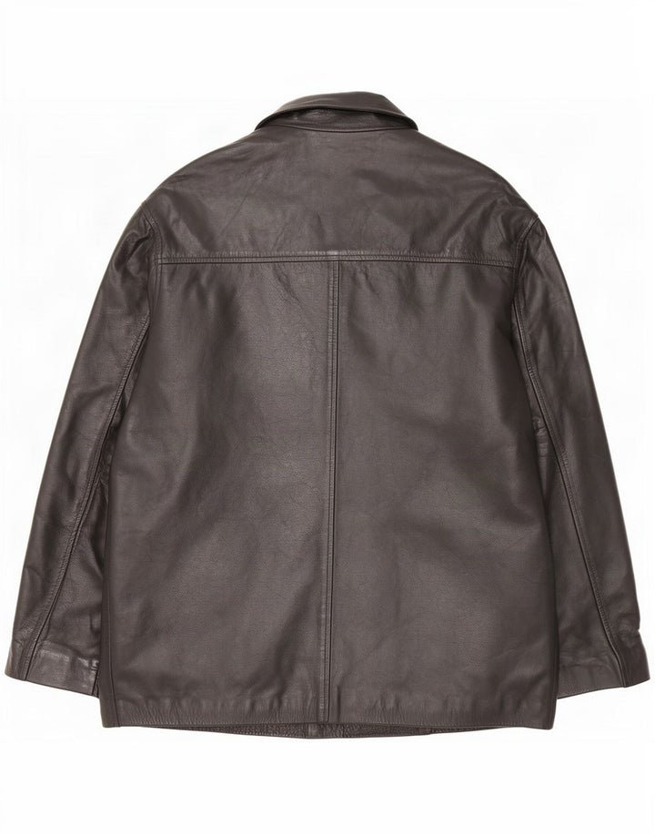 Ironsides Mens Leather Jacket UK 42 XL Black