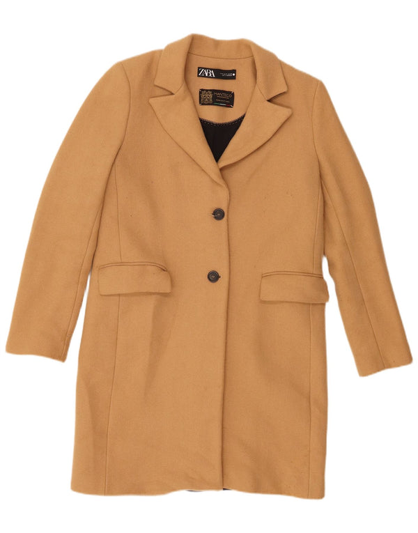 Zara Womens Overcoat UK 12 Medium Brown