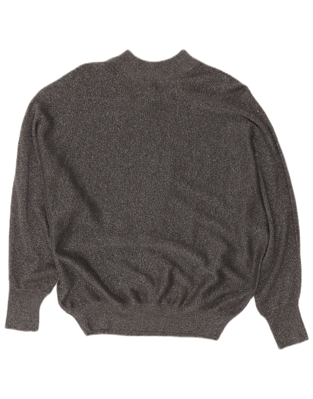 Marks & Spencer Womens Turtle Neck Jumper Sweater UK 14 Medium Grey Flecked