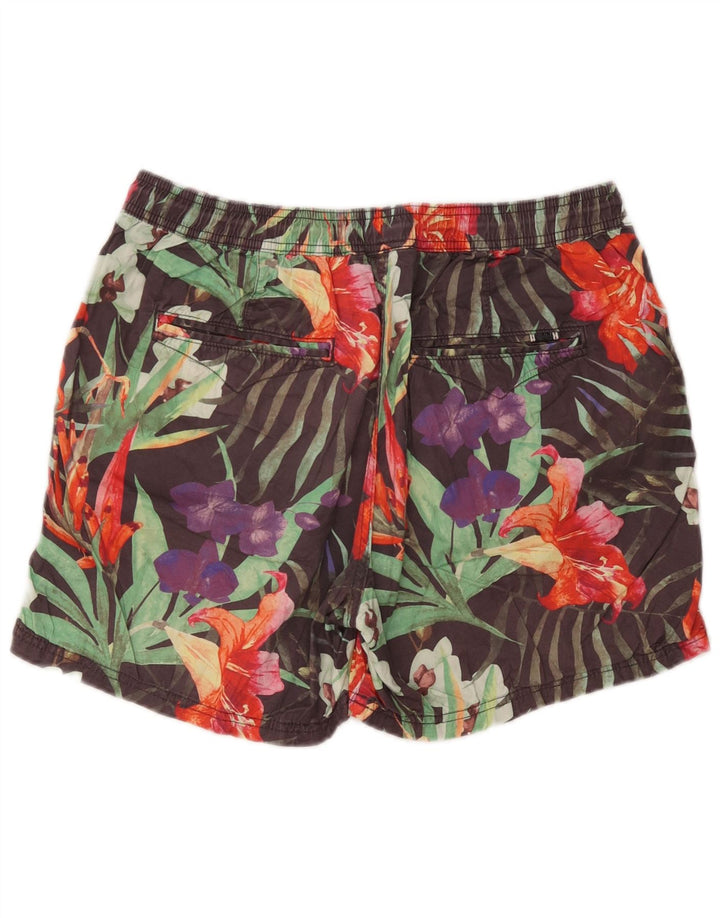 Jack & Jones Mens Swimming Shorts Large  Grey Floral Cotton