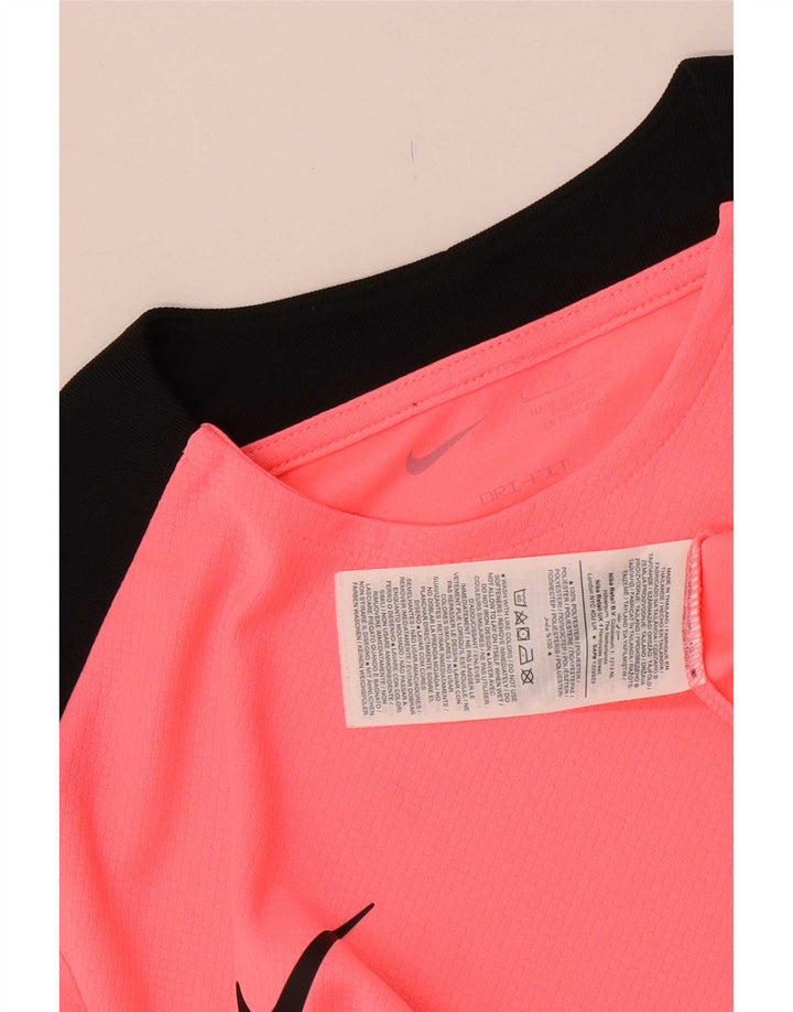 Nike Mens Dri Fit T-Shirt Top Large Pink Colourblock Polyester
