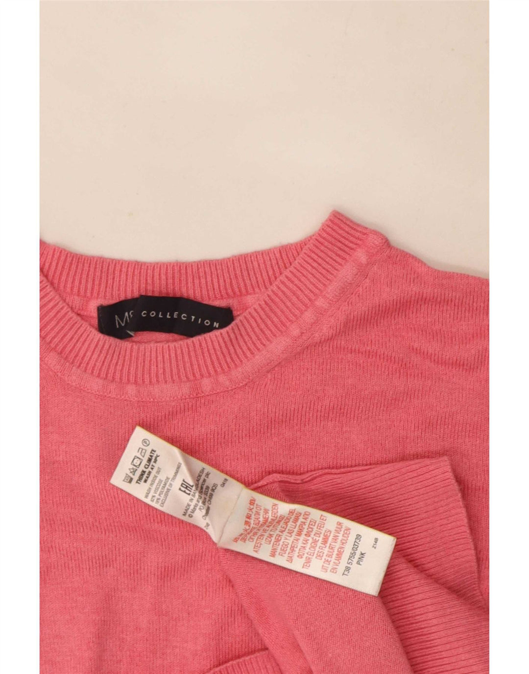 Marks & Spencer Womens Crew Neck Jumper Sweater UK 8 Small Pink