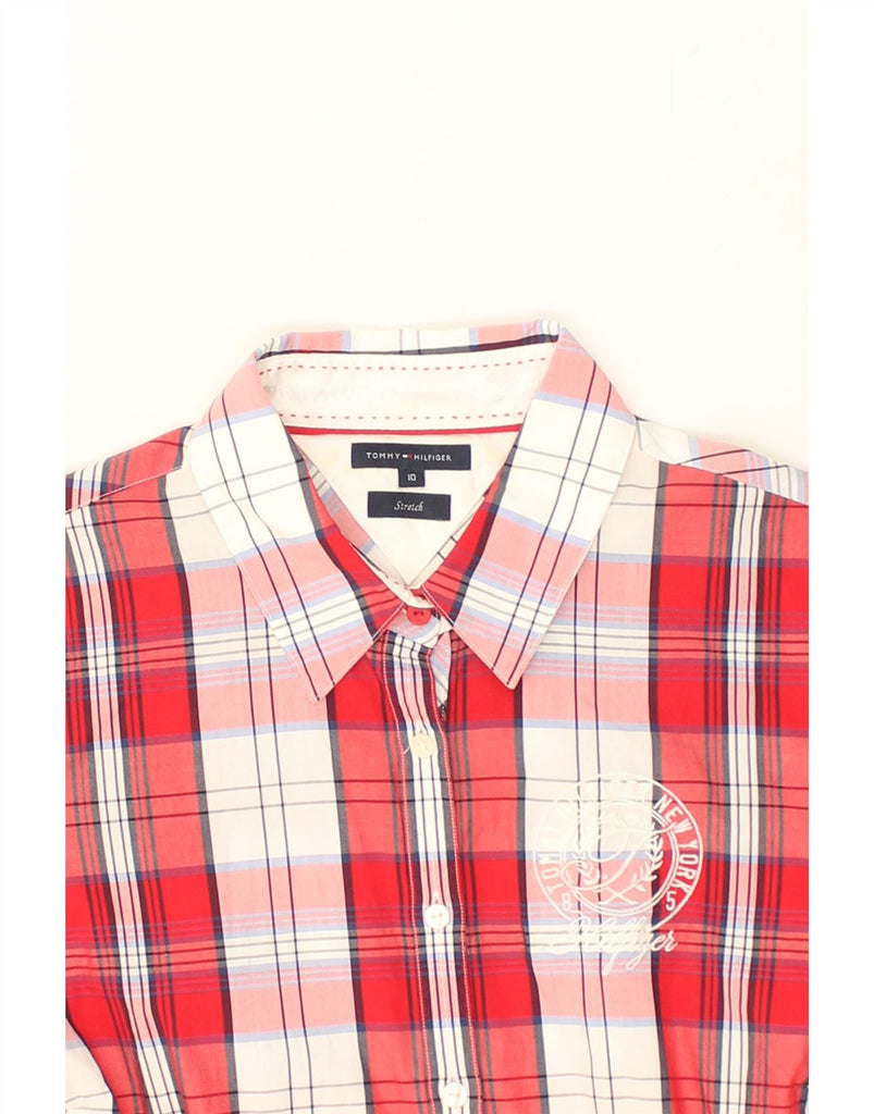 TOMMY HILFIGER Womens Shirt US 10 Large Red Check Cotton | Vintage Tommy Hilfiger | Thrift | Second-Hand Tommy Hilfiger | Used Clothing | Messina Hembry 