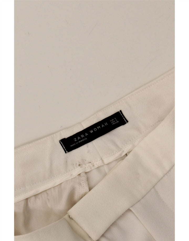 ZARA Womens Bootcut Chino Trousers Small W28 L32 White Vintage Zara and Second-Hand Zara from Messina Hembry 