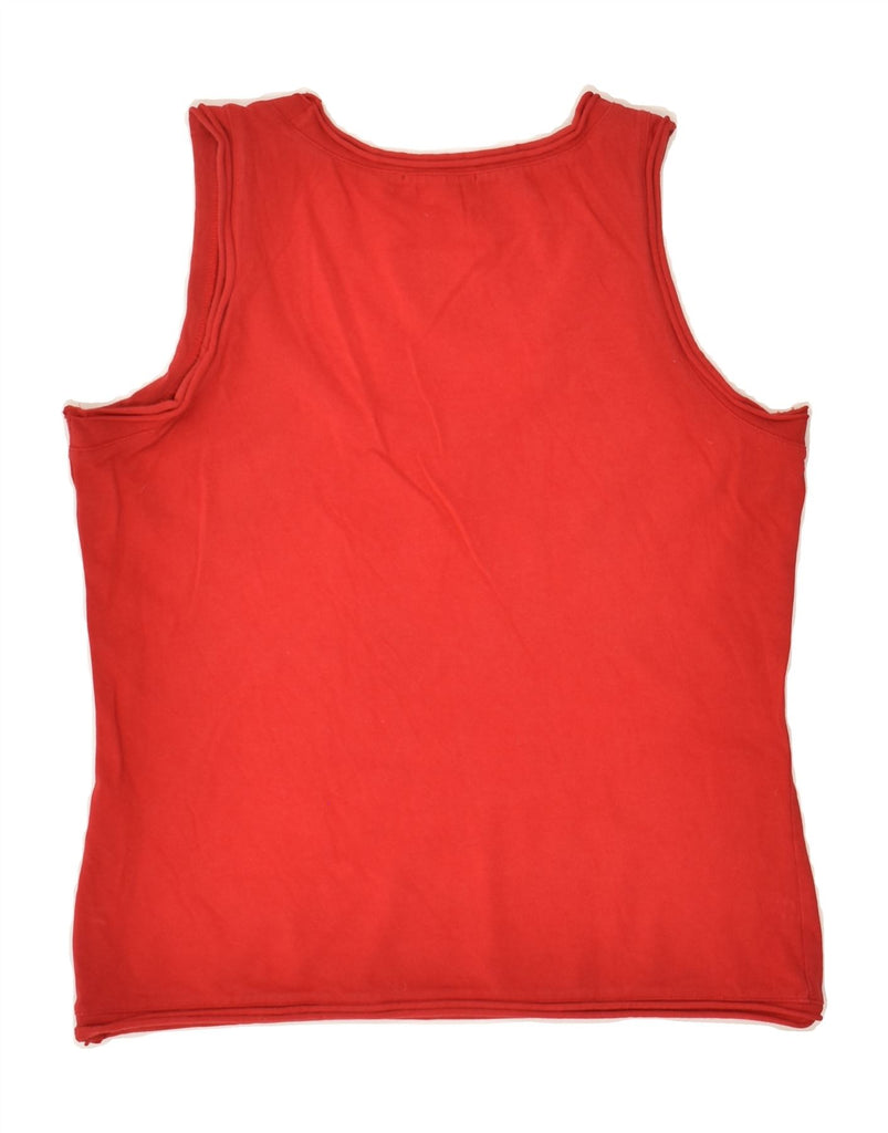 SERGIO TACCHINI Womens Crop Vest Top UK 10 Small Red Cotton | Vintage Sergio Tacchini | Thrift | Second-Hand Sergio Tacchini | Used Clothing | Messina Hembry 