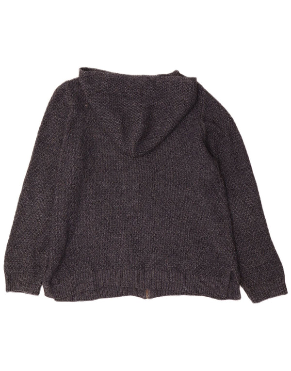 Fat Face Womens Hooded Cardigan Sweater UK 12 Medium Grey Acrylic