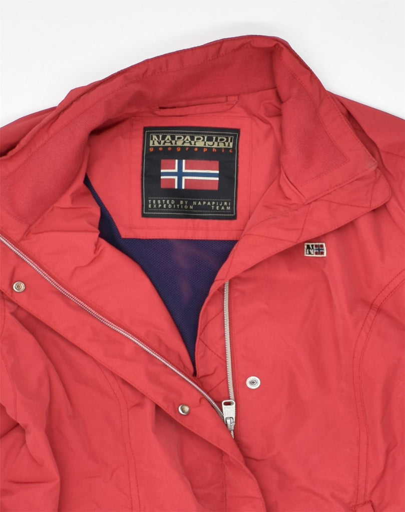 NAPAPIJRI Womens Bomber Jacket UK 14 Large Red Polyester | Vintage | Thrift | Second-Hand | Used Clothing | Messina Hembry 