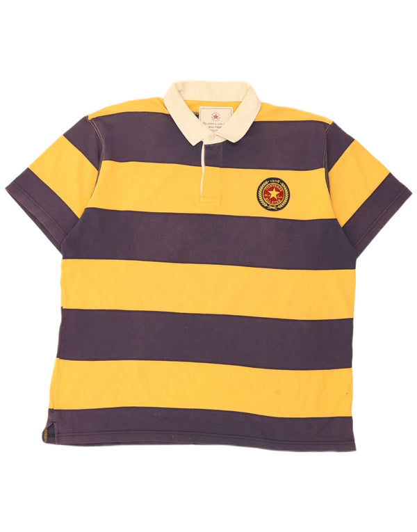 Converse Mens Rugby Polo Shirt 3XL Navy Blue Striped