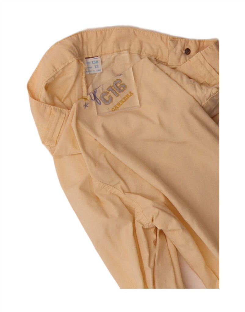 CARRERA Girls Straight Casual Trousers 12-13 Years W26 L28 Beige Cotton Vintage Carrera and Second-Hand Carrera from Messina Hembry 