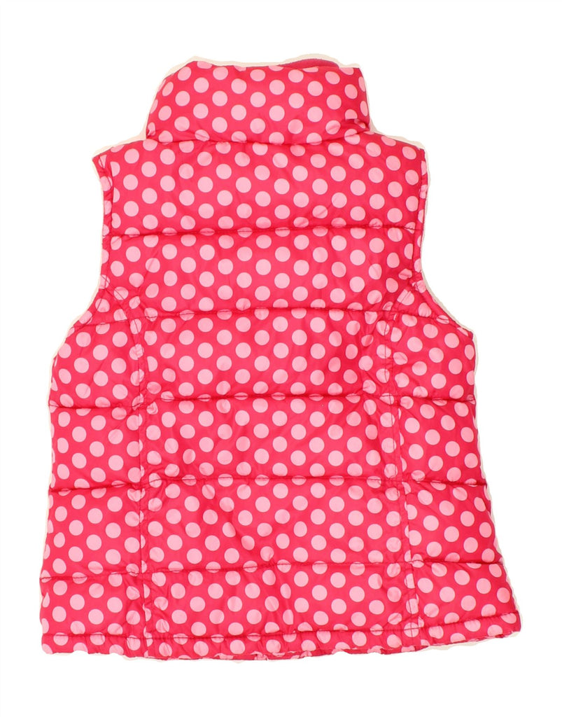 GAP Girls Padded Gilet 6-7 Years Small Pink Polka Dot Polyester Vintage Gap and Second-Hand Gap from Messina Hembry 