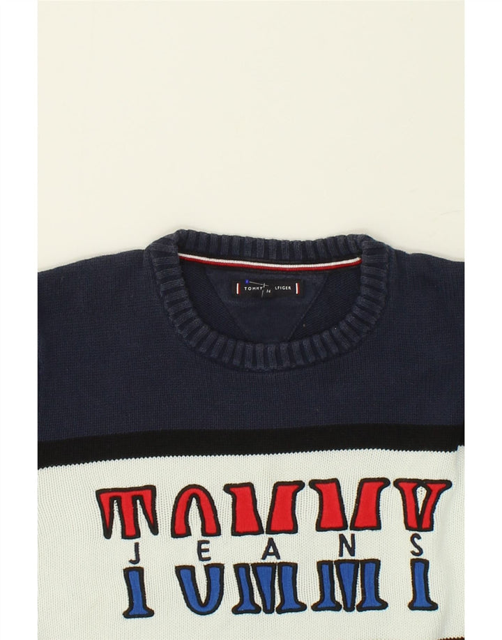 TOMMY HILFIGER Boys Crew Neck Jumper Sweater 13-14 Years Multicoloured Vintage Tommy Hilfiger and Second-Hand Tommy Hilfiger from Messina Hembry 