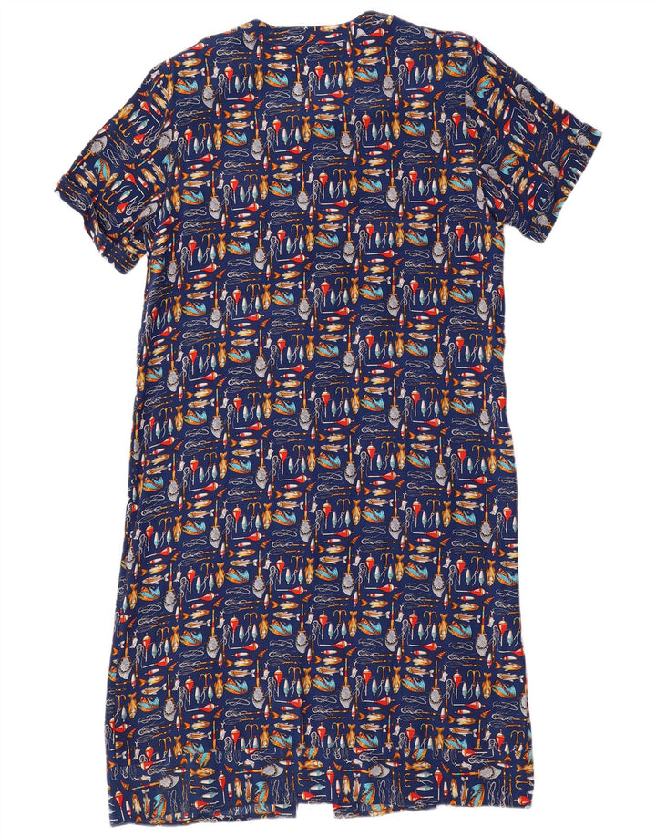 Karel Womens Abstract Pattern Shirt Dress UK 14 Medium Navy Blue