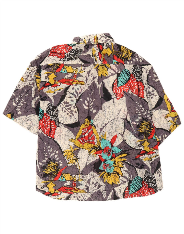 Vintage Mens Short Sleeve Shirt Medium Multicoloured Floral