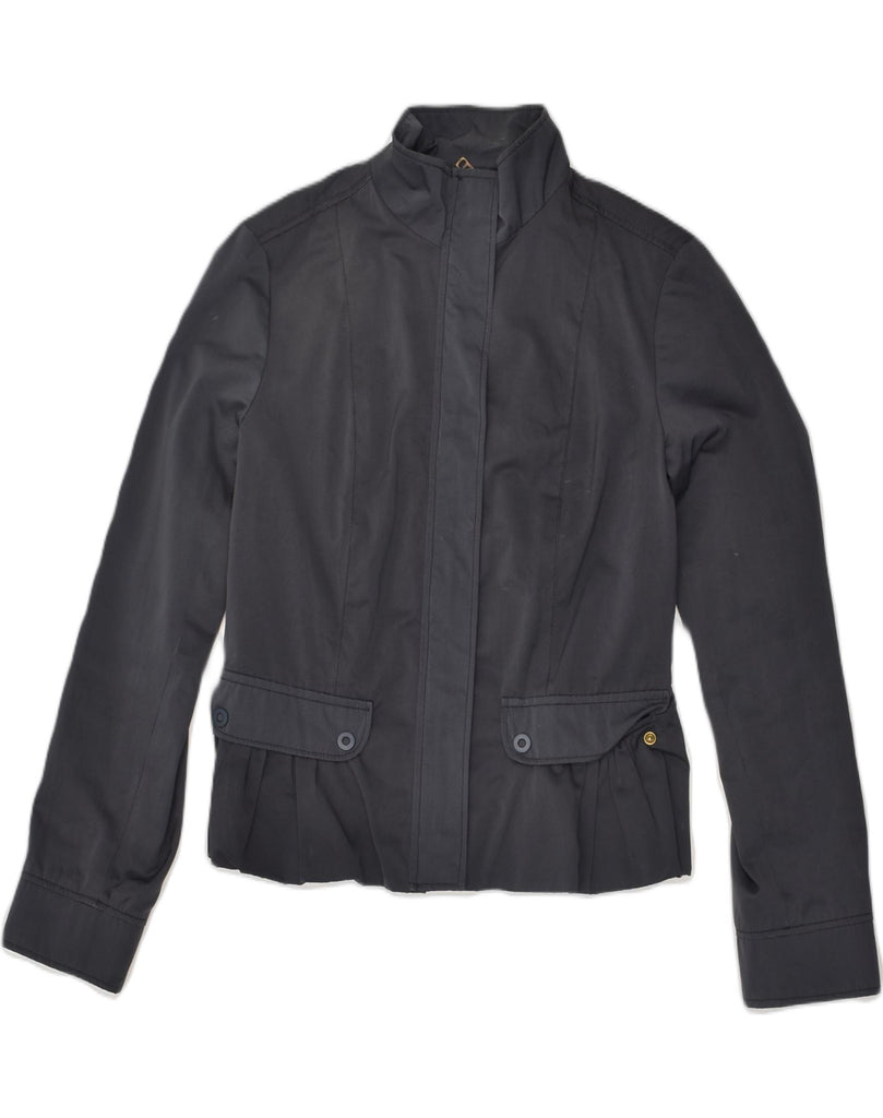 MAX MARA Womens Bomber Jacket UK 10 Small  Navy Blue Polyester | Vintage Max Mara | Thrift | Second-Hand Max Mara | Used Clothing | Messina Hembry 