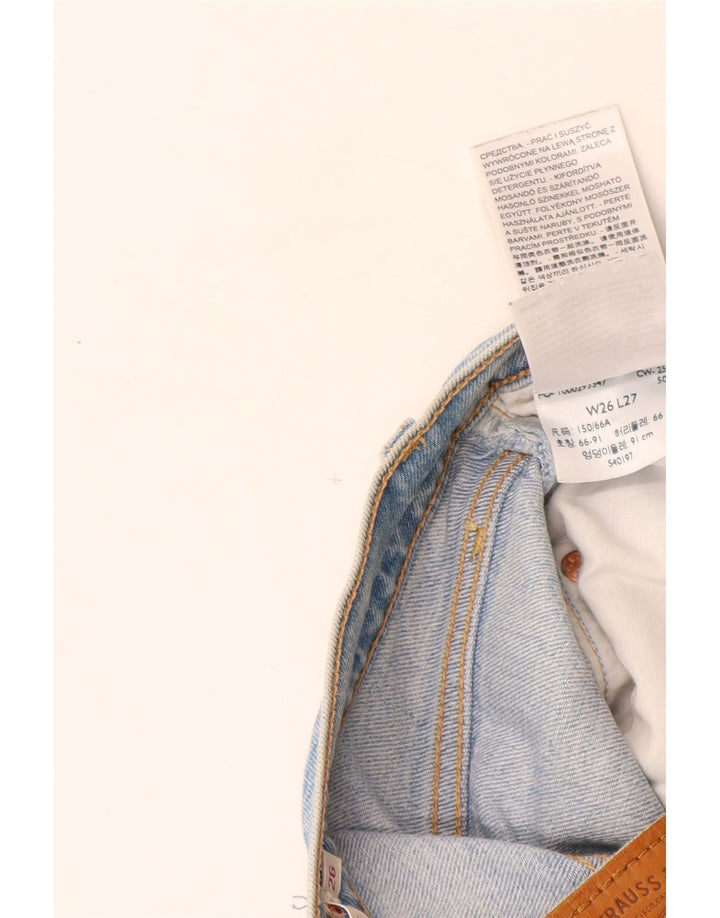 Levi's Womens Ribcage Distressed Straight Jeans W26 L27 Blue Cotton