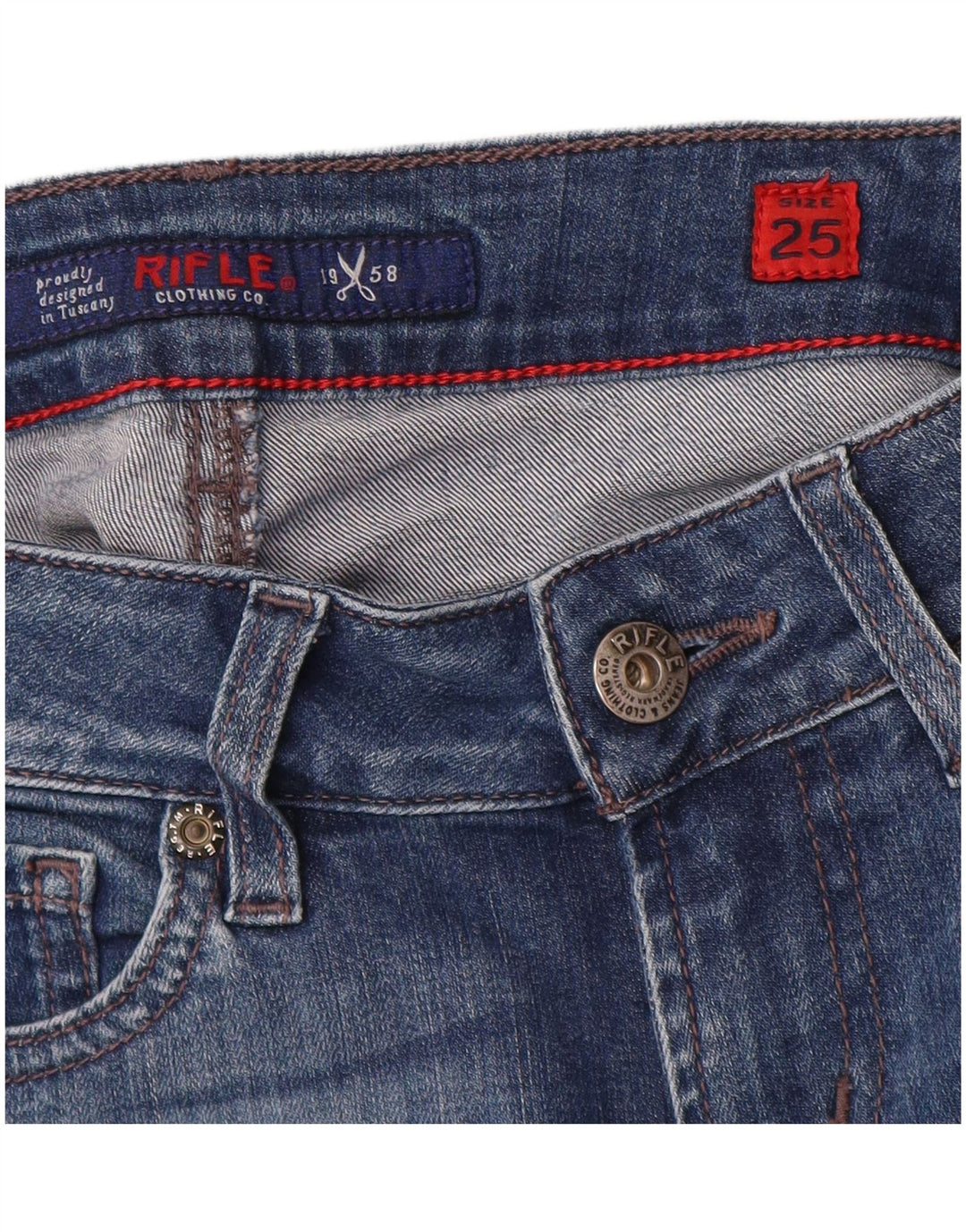 Rifle Womens Skinny Jeans W25 L28 Blue
