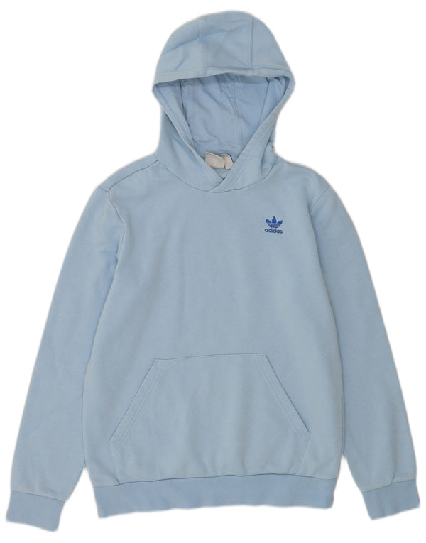 Adidas Boys Hoodie Jumper 13-14 Years Blue Cotton