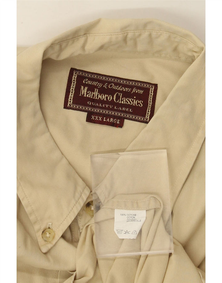 Marlboro Classics Mens Shirt 3XL Beige Cotton