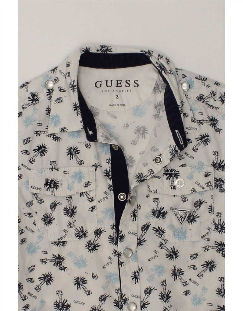 GUESS Boys Short Sleeve Shirt 2-3 Years White Floral Hawaiian | Vintage Guess | Thrift | Second-Hand Guess | Used Clothing | Messina Hembry 