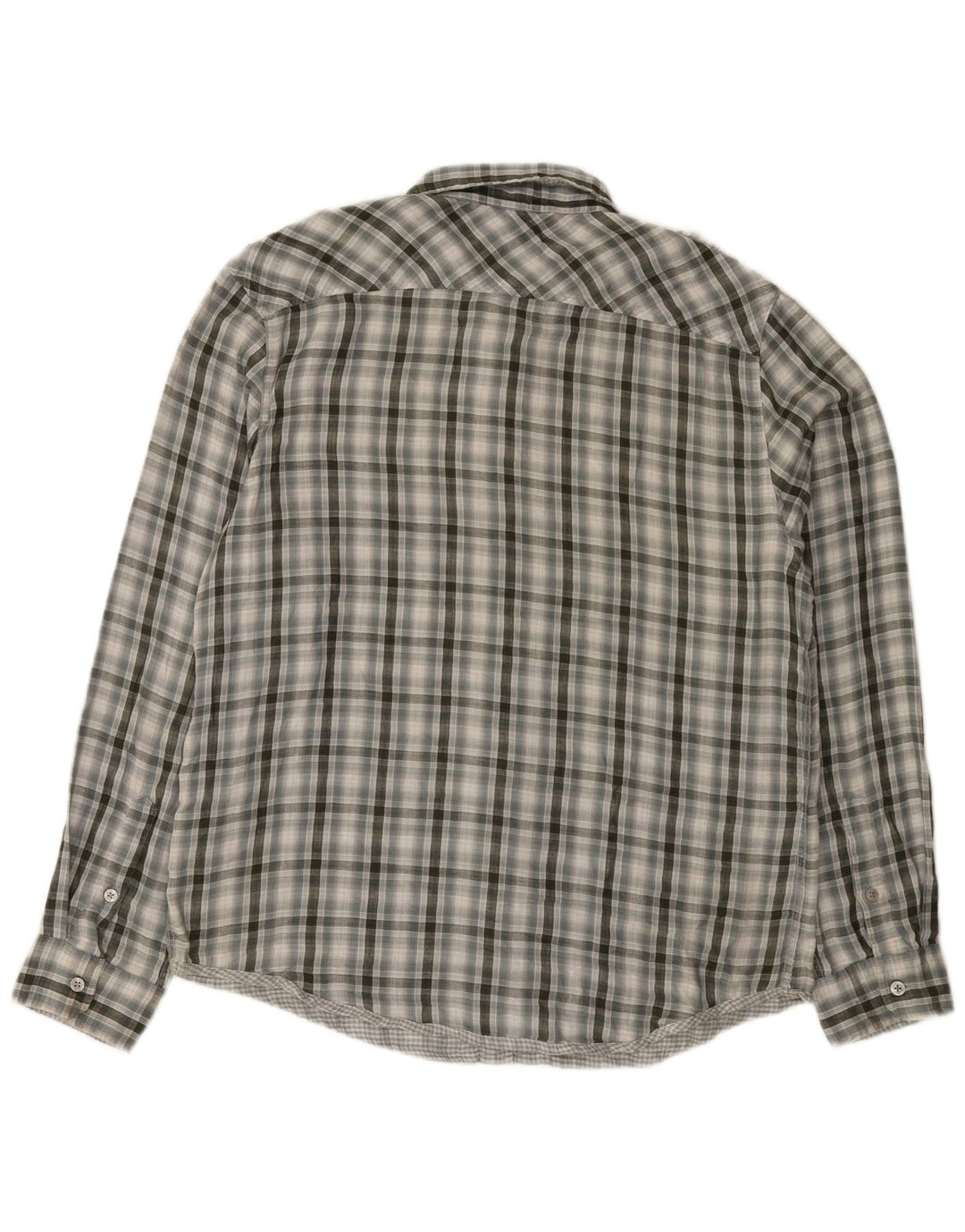 Calvin Klein Jeans Mens Military Shirt XL Grey Check Cotton