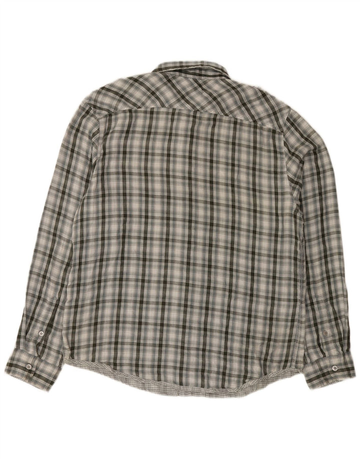 Calvin Klein Jeans Mens Military Shirt XL Grey Check Cotton