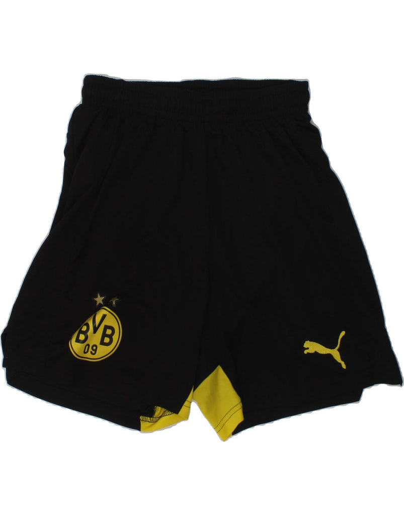 PUMA Boys BVB Dortmund Graphic Sport Shorts 13-14 Years Black Polyester | Vintage Puma | Thrift | Second-Hand Puma | Used Clothing | Messina Hembry 