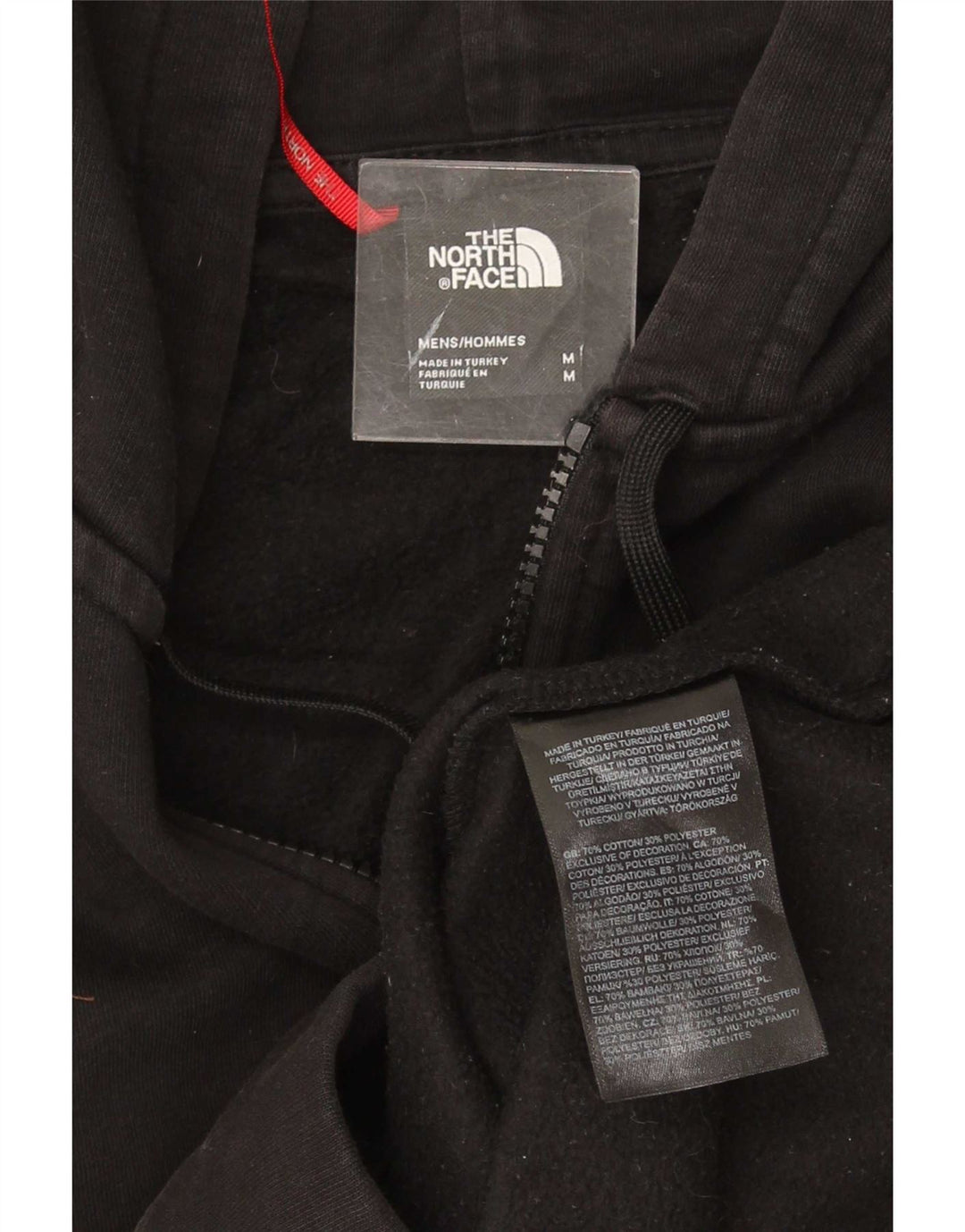 The North Face Mens Zip Hoodie Sweater Medium Black Cotton