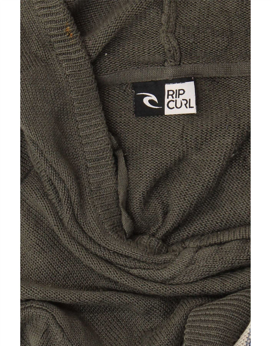 Rip Curl Mens Hooded Cardigan Sweater Medium Grey Striped