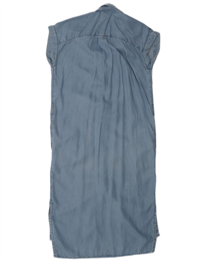 Marks & Spencer Womens Oversized Short Sleeve Shirt Dress UK 8 Small Blue