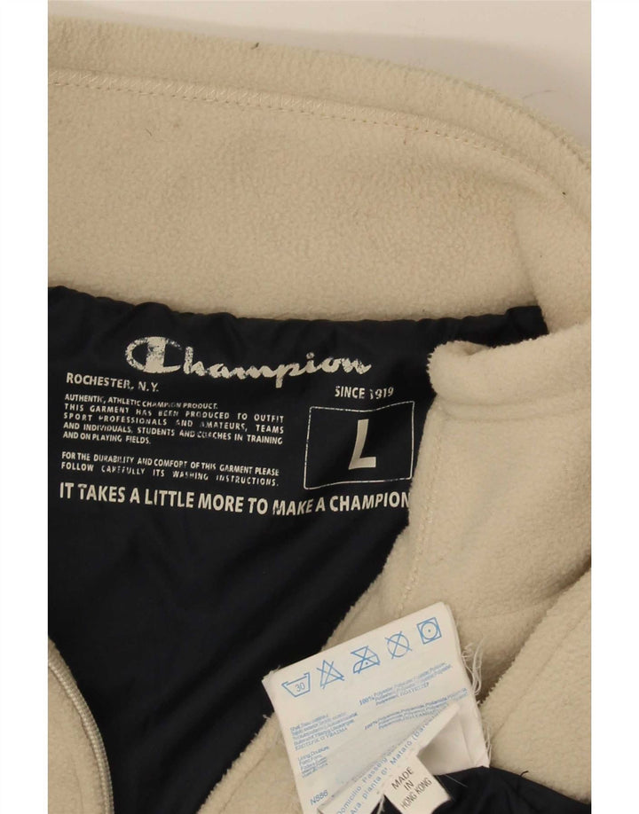 Champion Womens Fleece Jacket UK 16 Large Beige Polyester