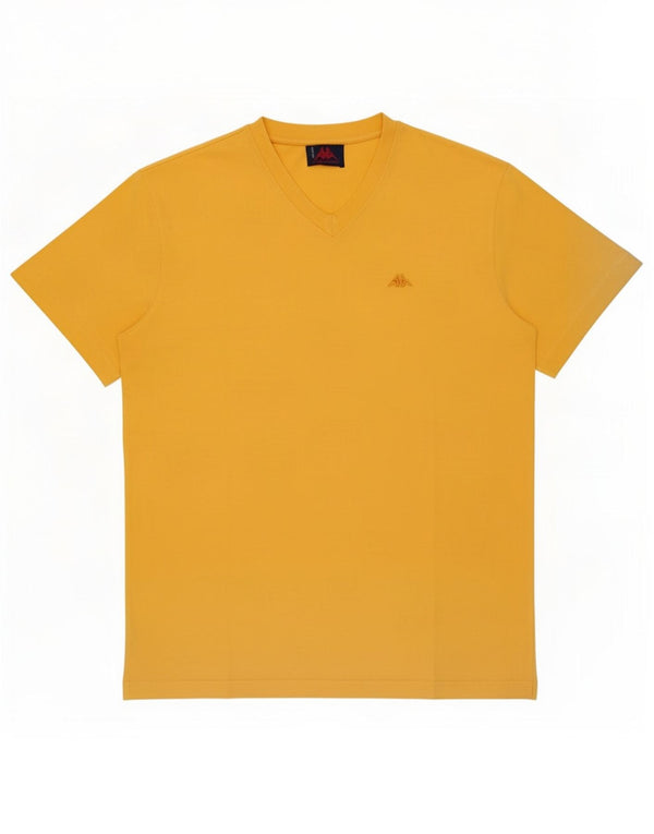 Kappa Mens T-Shirt Top XL Yellow Cotton