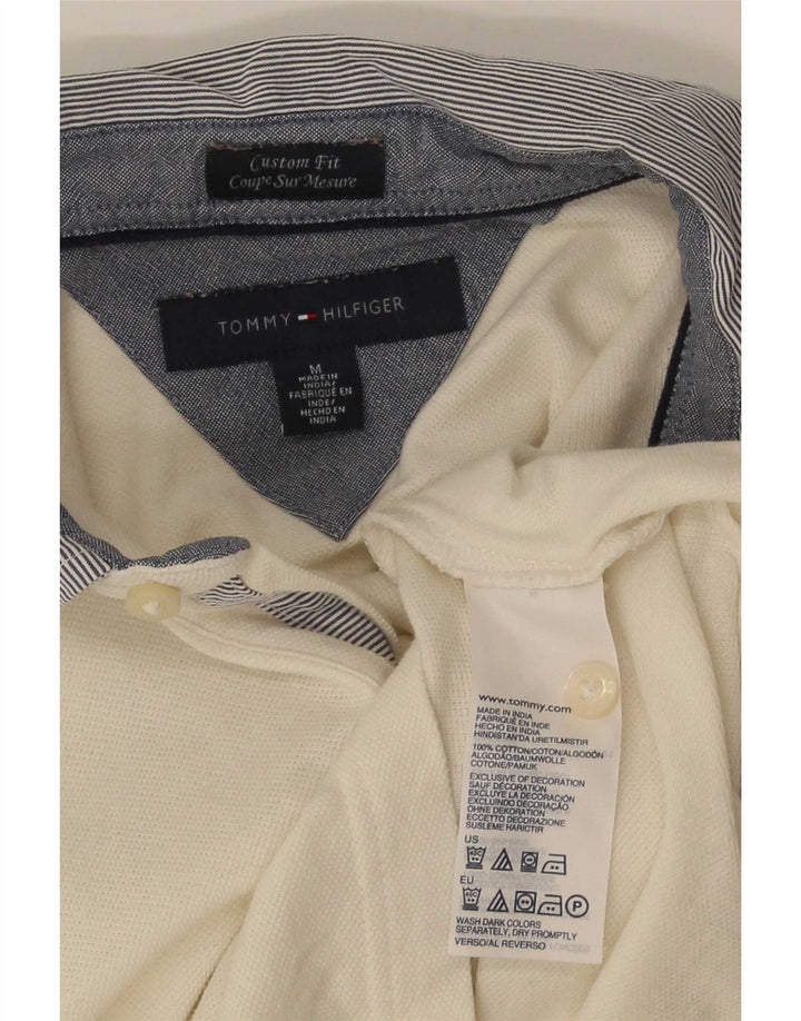 Tommy Hilfiger Mens Custom Fit Polo Shirt Medium White Cotton