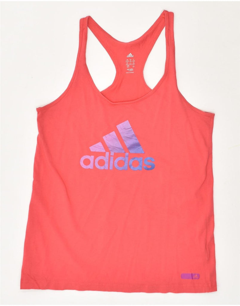 ADIDAS Womens Graphic Vest Top UK 12-14 Medium  Red Cotton | Vintage Adidas | Thrift | Second-Hand Adidas | Used Clothing | Messina Hembry 